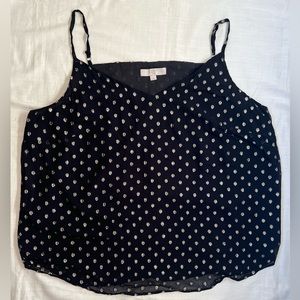 Ann Taylor Loft Plus Gold Polka Dot Tank - size 18